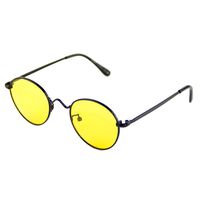 Cyxus Vintage Retro Blue Light Filter Glasses Round Anti Eyestrain Redness Metal Frame (8702Y01 Yellow Lens)