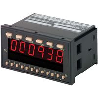 Shimpo DT-5TS-DC Digital Panel Mount Tachometer, 9-35 VDC Power Supply, 6 Digit 0.59" LED Display, -0.008% +/-1 Digit Accuracy, 3.62" Length x 3.78" Width x 1.89" Height