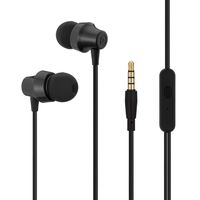 Wired Headphones, in-Ear Earbuds with Microphone, 3.5mm Stereo Earphones, Comfort-Fit, Black