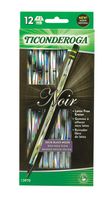 Ticonderoga Noir Black Wood-Cased #2 Pencils, Holographic Design, 12-Count Hang Tab Box (13970)