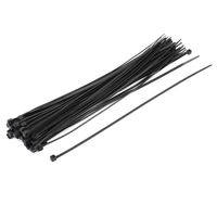 uxcell 50 Pcs Nylon Self Locking Network Cable Zip Ties Straps Fasteners 3x250mm Black