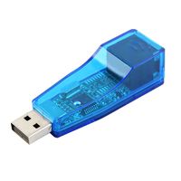 uxcell a12071800ux0207 Clear Blue USB Male to RJ45 Phone Jack LAN Adapter Connector