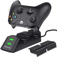 BEBONCOOL Xbox one Controller Charger 2 x 800mAh Rechargeable Battery Packs for Xbox One/One S/One X/Xbox Elite Controller Charging Station Xbox Dual Remote Charge Dock
