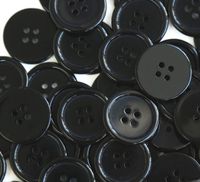 GANSSIA 1 Inch Buttons 25mm Sewing Flatback Button Black Colored Pack of 50