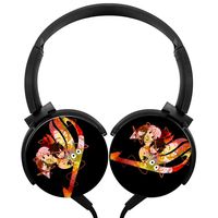 AMAOZNBSTEER Wired Headphones Headsets FT_Logo_Anime Foldable Over Ear for Kids or Adults Black