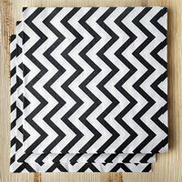 Tableclothsfactory Chevron Printed Restaurant Party Beverage Paper Napkins - Black and White - 20 PCS