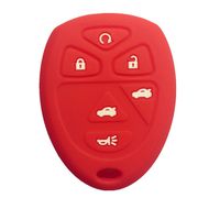 New Red Protector Silicone 6 Buttons Keyless Remote Smart Key Case Cover Fob Bag Skin Holder For GMC Yukon XL Chevrolet Suburban Tahoe Traverse Cadillac Escalade