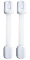 Baby Safety Locks | Child Proof Cabinets, Drawers, Appliances, Toilet Seat, Fridge and Oven | Tools Not Required | Uses 3M Adhesive with Adjustable Strap and Latch System (2-Pack, White)