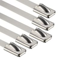 uxcell 20 Inches Stainless Steel Cable Zip Ties Multi-Purpose Metal Exhaust Wrap 10pcs