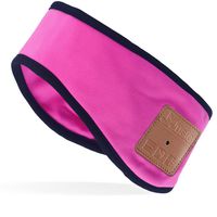 Mydeal Lightweight Wireless Bluetooth Headband with Headphone Headset Earphone Stereo Speakers Mic Hands Free for Gym Fitness Exercise Outdoor Sport,Compatible with iPhone Android Cell Phones - Rose