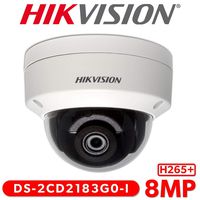 Hikvision 8MP H265+ 4K HD DS-2CD2183G0-I PoE IP Network Dome Security Camera with EXIR 98ft Night Vision, Smart H.265+ WDR, SD Card Slot, ONVIF, IP67 [English Version] (2.8mm Lens)