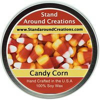 Premium 100% All Natural Soy Wax Aromatherapy Candle - 8oz Tin - Candy Corn: A warm vanilla candy with top notes of butter with a slight down of almond.