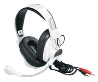 Califone 3066AV Deluxe Multimedia Stereo Wired Over-the-head Headset, 3.5mm Plug, Black, White