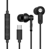 Aonly USB C Earbuds in-Ear, USB C Headphones Cancelling Earphones with Mic Compatible with Google Pixel 3/2/XL, Huawei, HTC, Essential Phone (1.2m, Black C USB) (Black)