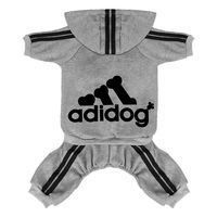 Scheppend Original Adidog Pet Clothes for Dog Cat Puppy Hoodies Coat Doggie Winter Sweatshirt Warm Sweater Dog Outfits, Grey Large