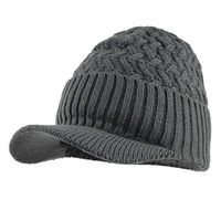 XGao Knit Hat Men, Skull Caps for Men, Knit Hats for Men Winter Womens Keep Mens Hat and Scarf Warm Cap Outdoor Manual Crochet Wool Beanie Caps Knitted Earmuffs (Gray)