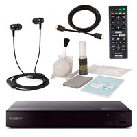 Sony BDP-S3700 Blu-Ray Disc Player with Built-in Wi-Fi + Remote Control + High-Speed HDMI Cable W/Ethernet - Netflix, YouTube, Hulu Plus, Pandora, Amazon Instant Video, Playstation Now, Crackle