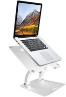 AVLT-Power Laptop Riser Stand - Solid Aluminum Arms - Height Adjustable Holder Elevates 11.8 inches - Ergonomic Design Compatible with MacBook and Other Up to 17" Notebook Laptops - Silver