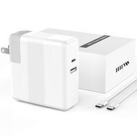 Mac Book Pro Charger, Power Delivery 61W USB C & 5V/2.1A USB A Port Power Adapter, Replacement for MacBook Pro Charger Compatible with Phones/Pads and More [UL Listed]