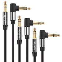 Awinner 3 Pack 3.5mm Auxiliary Stereo Audio Jack to Jack Cable 90 Degree Right Angle