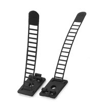 100pcs 91mm Adjustable Self Adhesive Cable Clips Wire Organizer with Optional Screw Mount for Electric Wiring Accessories Cable Clamp Clips Fixed Fasten Cable Tie Black