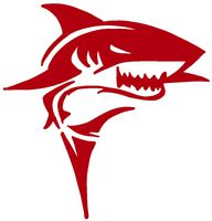 hBARSCI Shark Vinyl Decal - 5 Inches - for Cars, Trucks, Windows, Laptops, Tablets, Outdoor-Grade 2.5mil Thick Vinyl - Red