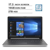 2020 Newest HP Pavilion 17.3 Inch FHD Laptop (Intel Quad-Core i7-8550U up to 4GHz, 16GB DDR4 RAM, 2TB HDD, AMD Radeon 530 4GB, DVD, WiFi, Bluetooth, HDMI, Windows 10) (Renewed)