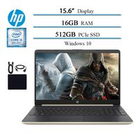HP Pavilion 2019 15.6 HD Laptop Notebook Computer PC, Intel I5-8265U, 16GB DDR4 RAM, 512GB PCIe SSD, Intel UHD Graphics, Bluetooth, Webcam, Wi-Fi, HDMI, Fast Charging, Windows 10, Gold W/ Accessories