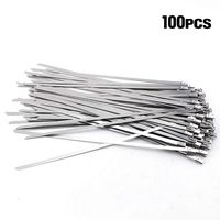 Lucky Monet 100Pcs 11.8" 304 Stainless Steel Grade Metal Self Locking Cable Ties Zip Wraps