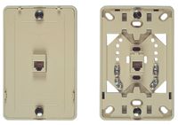 Allen Tel Products AT219-4 Plastic Single Gang, 1 Port, 6 Position, 4 Conductor Wall Telephone Outlet Jack, Ivory