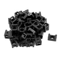 50pcs Mounts Saddles Bases Cable Tie Cradle Holder Screw-in Black