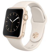 Apple Watch Series 1 Smartwatch 42mm Gold Aluminum Case, White Sport Band (Renewed)