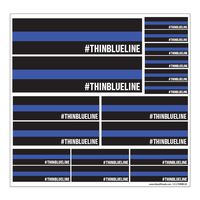 Thin Blue Line - #THINBLUELINE 12" x 12" Vinyl Sticker Decal Sheet For Car/Truck/Laptop