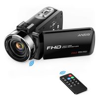 Andoer FHD 1080P Portable Digital Video Camecorder Camera Infrared Night Vision 3.0" Rotating LCD Screen 16X Digital Zoom 24MP with External Microphone Remote Control