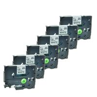 NineLeaf 6PK Label Tape Black on White Compatible for Brother TZe-221 TZ 221 TZe221 TZe 221 P-Touch 0.38" 26.2ft PT200,PT1000,PT1010,PT1090,PT1100,PT-D200,PT300,PT1800,PT330