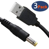 SIOCEN 3 Packs 4FT USB 2.0 A Male to DC 4.0mm x 1.7mm 5 Volt DC Barrel Jack Power Cable,DC 5V Power Plug Connector Charger Cord for Sony PSP 3000 2000 1000,Tablet,Cellphone,Laptop,Netbook,Electronics