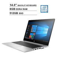 HP EliteBook 840 G5 14-Inch FHD 1080P Business Laptop, Intel Quad Core i7-8550U up to 4.0 GHz, Intel UHD 620, 8GB DDR4 RAM, 512GB SSD, HDMI, WiFi, FP Reader, Backlit KB, Windows 10 Pro, Silver