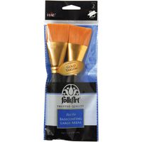 Plaid 50557E Taklon Flat Brush, Gold (2-Piece), 2/Pkg