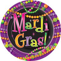 Mardi Gras Beads Dinner Plates, 8ct
