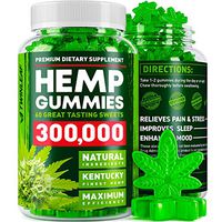 Hemp Gummies 300000 - Premium Stress & Anxiety Relief - Made in USA - 100% Natural & Safe Oil Gummies - Mood Enhancer & Immune Support - Rich in Vitamins B, E & Omega 3-6-9 - 60 PCS