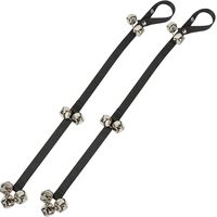 Apoi Pet Dog Bells for Potty Training [2 Pack] Dog Doorbells Adjustable Durable Nylon with Puppy Tinkle Bells 7 Large Loud Doorbells -Black