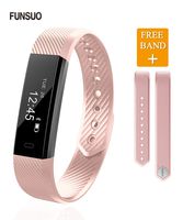 FUNSUO Fitness Tracker, ID115 Smart Bracelet Bluetooth Call Remind Smart Watch Pedometer Activity Tracker (Pink)