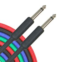 Musician's Gear Braided Instrument Cable 1/4" Green 1 ft.