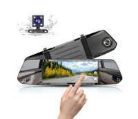 Mirror Dash Cam 1080P Full HD 7-inch IPS Touch Screen, MUSON Dual Display Front and Rear Camera 170-degree Wide-Angle with G-Sensor 24-Hour Parking Monitor Motion Detection