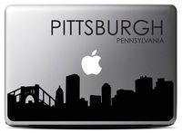 Pittsburgh Skyline (13 inch) Black Macbook Decal #4 - Laptop Decal