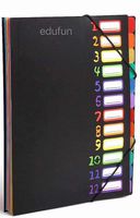 Expanding File Organizer 12 Pockets, Accordion Folders Letter Size Hold 120 Sheets, Assorted with Rainbow, Designed for Home, Office and School