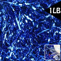 Royal Blue Crinkle Cut Paper Shred Filler Gift Filler 1 LB for Gift Wrapping Basket Filling Shiny Dark Blue