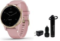 Garmin Vivoactive 4S GPS Smartwatch and Wearable4U Power Pack Bundle (Dust Rose/Light Gold)