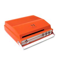 Portable Vintage Record Player for 7-inch Vinyl, 2-Speed Bluetooth Turntable with Tone Control Speaker, Rechargeable Battery (Orange)