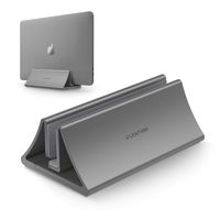 LENTION Aluminum Space-Saving Vertical Desktop Stand Compatible MacBook Air/Pro 13 15, MacBook 12, iPad Pro 12.9, Surface Book, Chromebook and 11 to 17-inch Laptops (Space Gray)